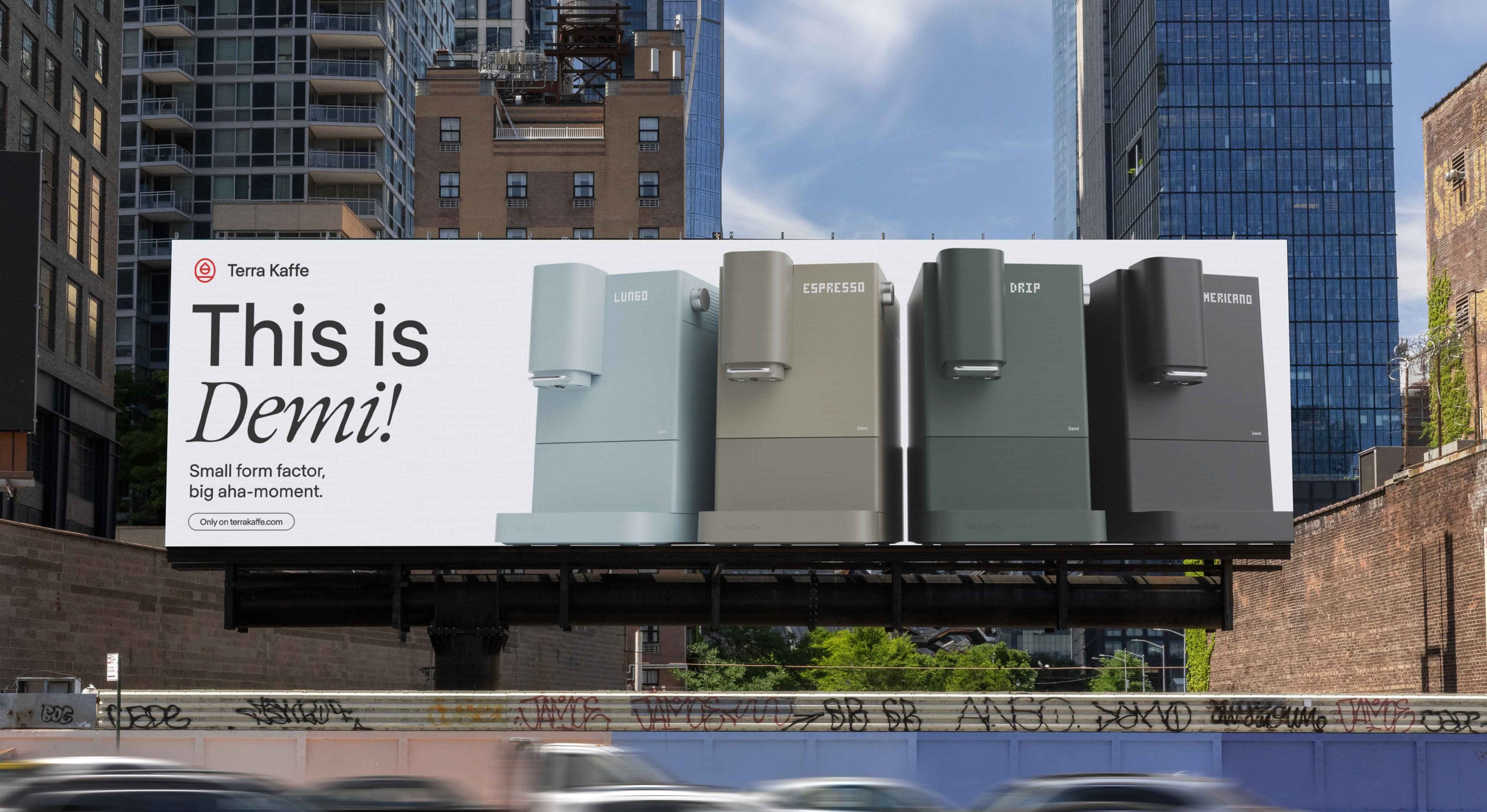 Terra Kaffe Demi campaign billboard in New York